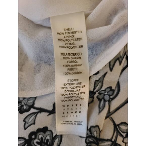 White House Black Market WHBM floral bell sleeve blouse - size 4 - Picture 5 of 5